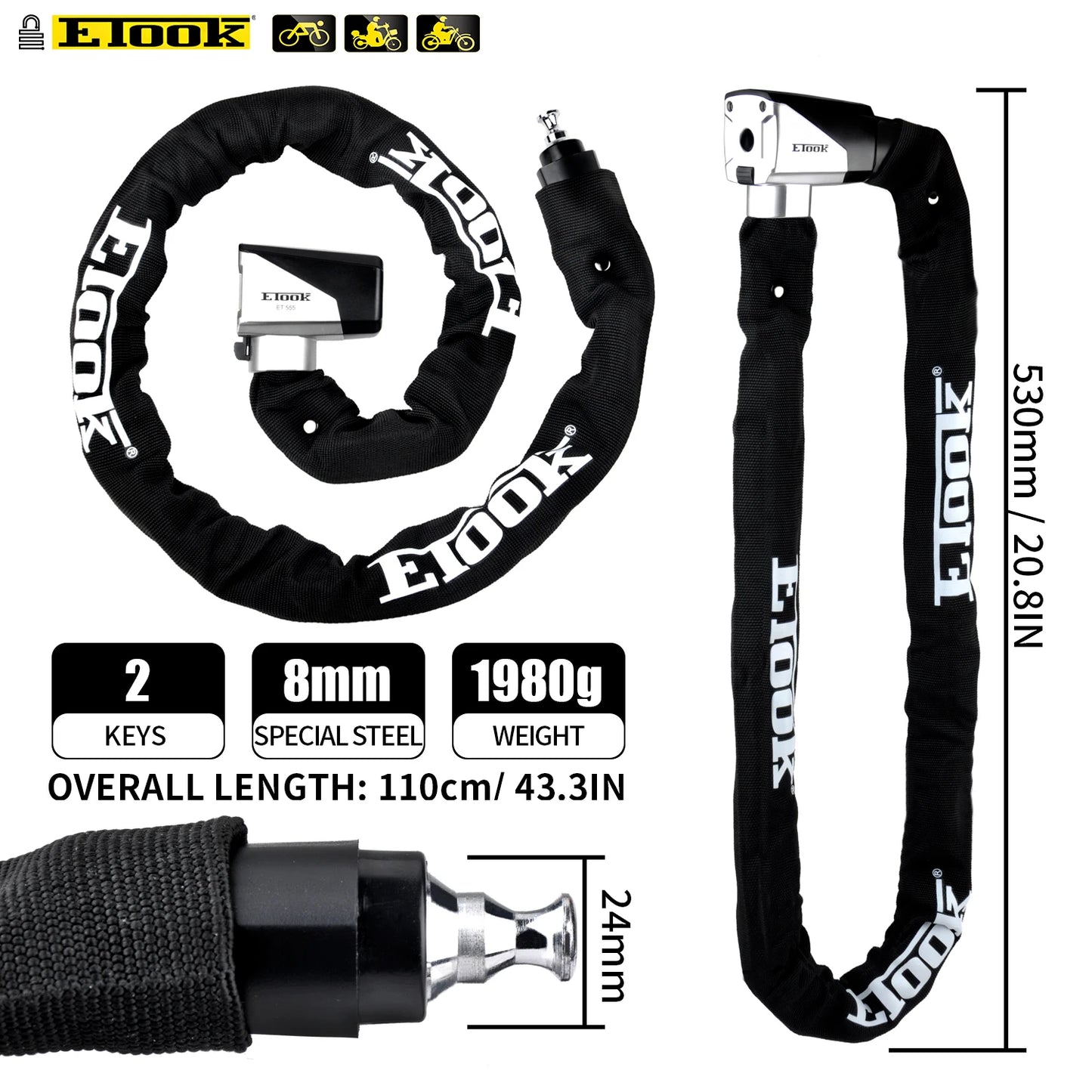 Heavy Duty Anti-Theft Chain Lock | Secure Your Ride