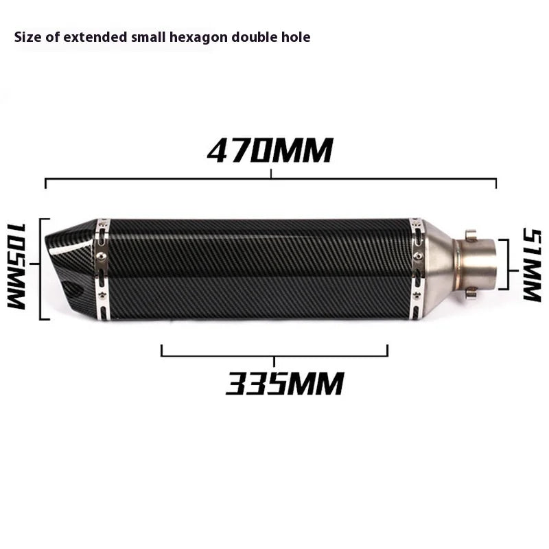 Small Hexagonal Exhaust Pipe | Durable Motorcycle Part