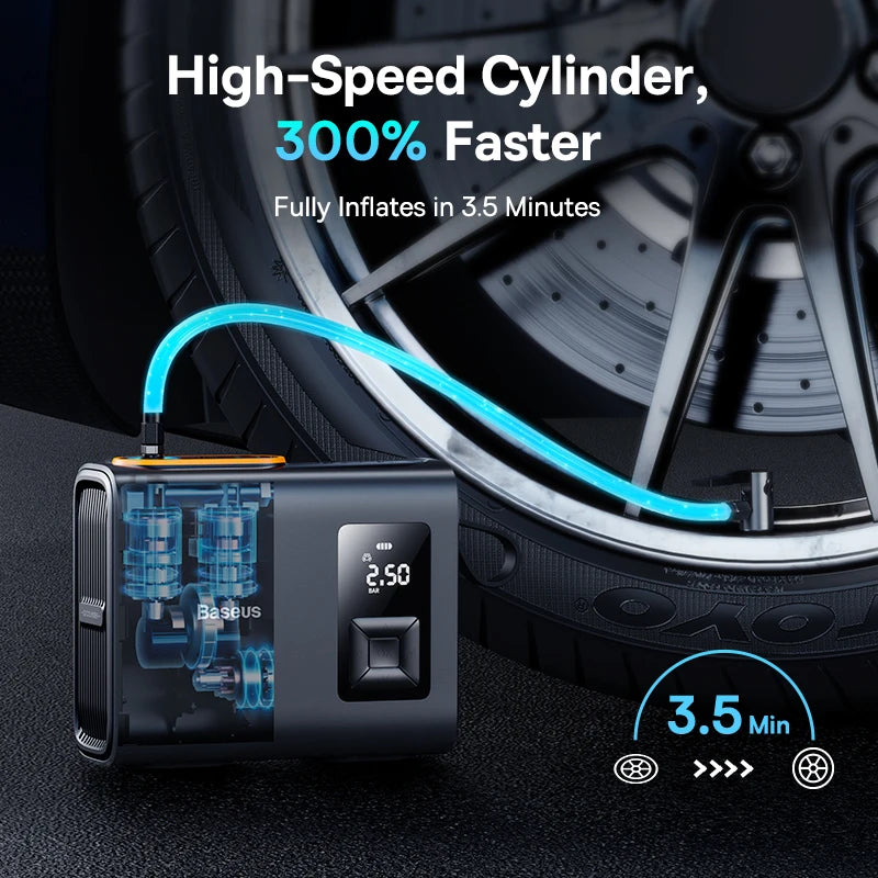 Dual Cylinder Wireless 250W Tire Inflator Pump