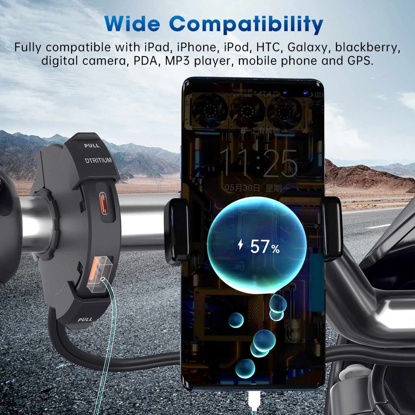 12V Waterproof USB-C Fast Charger for Motorcycles
