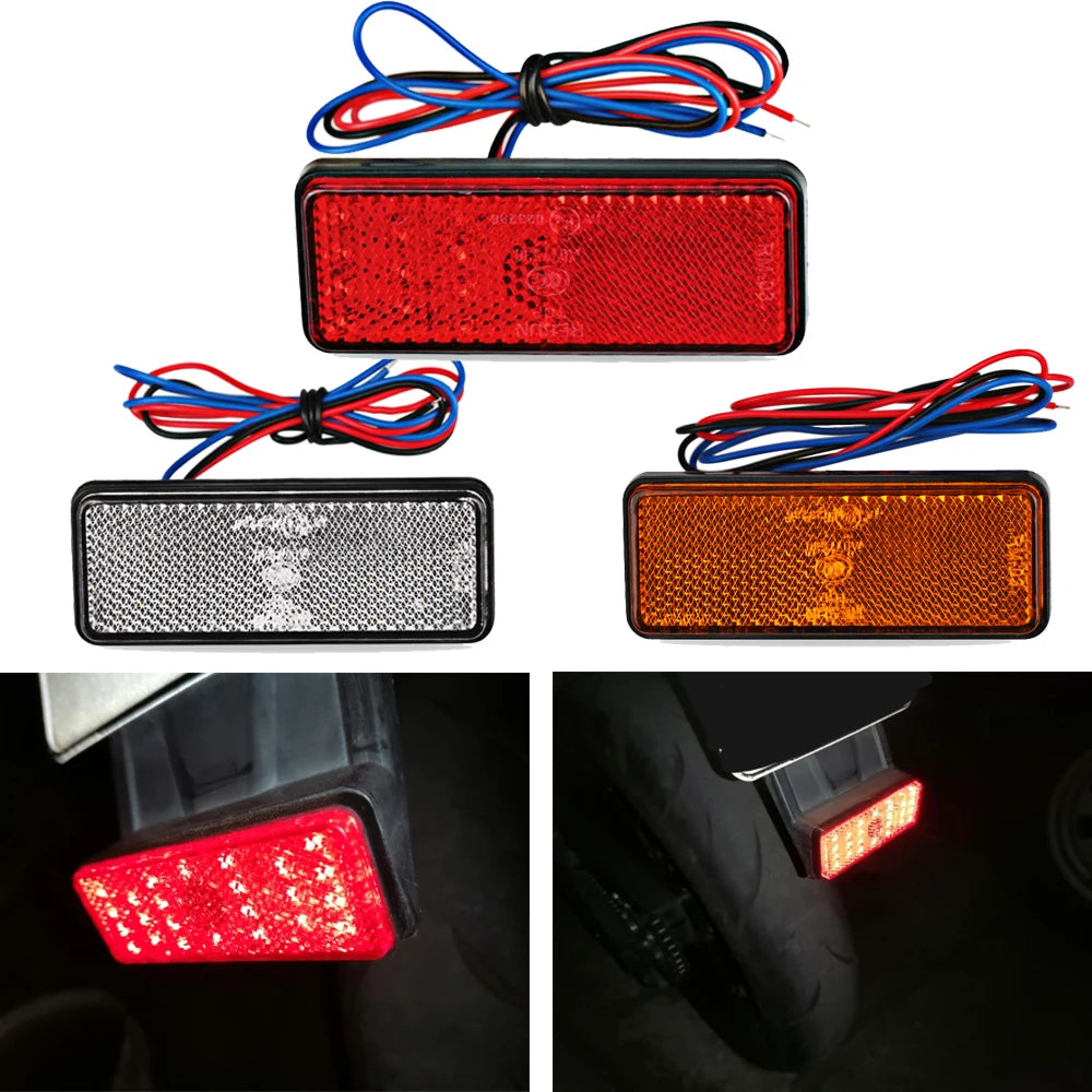 LED Rectangle Motorcycle Tail Brake Light & Reflector