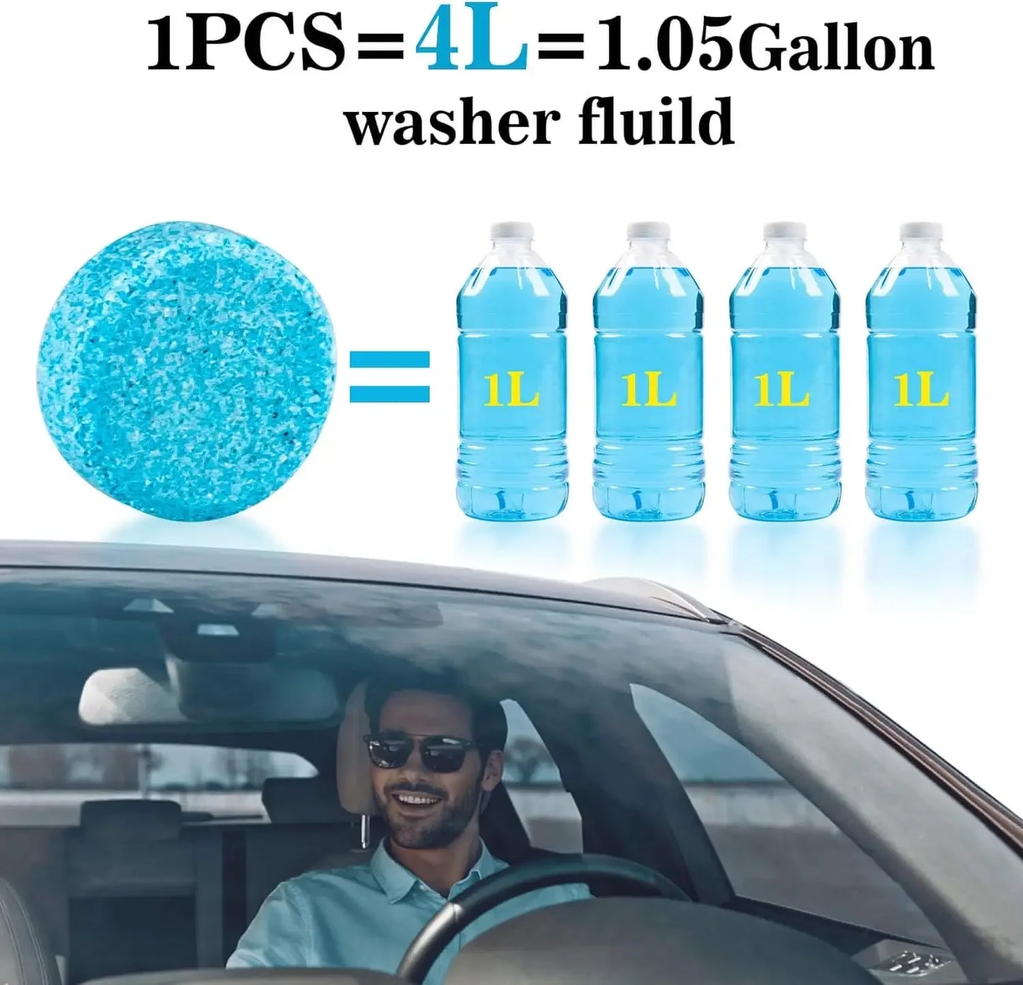 Effervescent Windshield Washer Tablets | Easy Cleaning