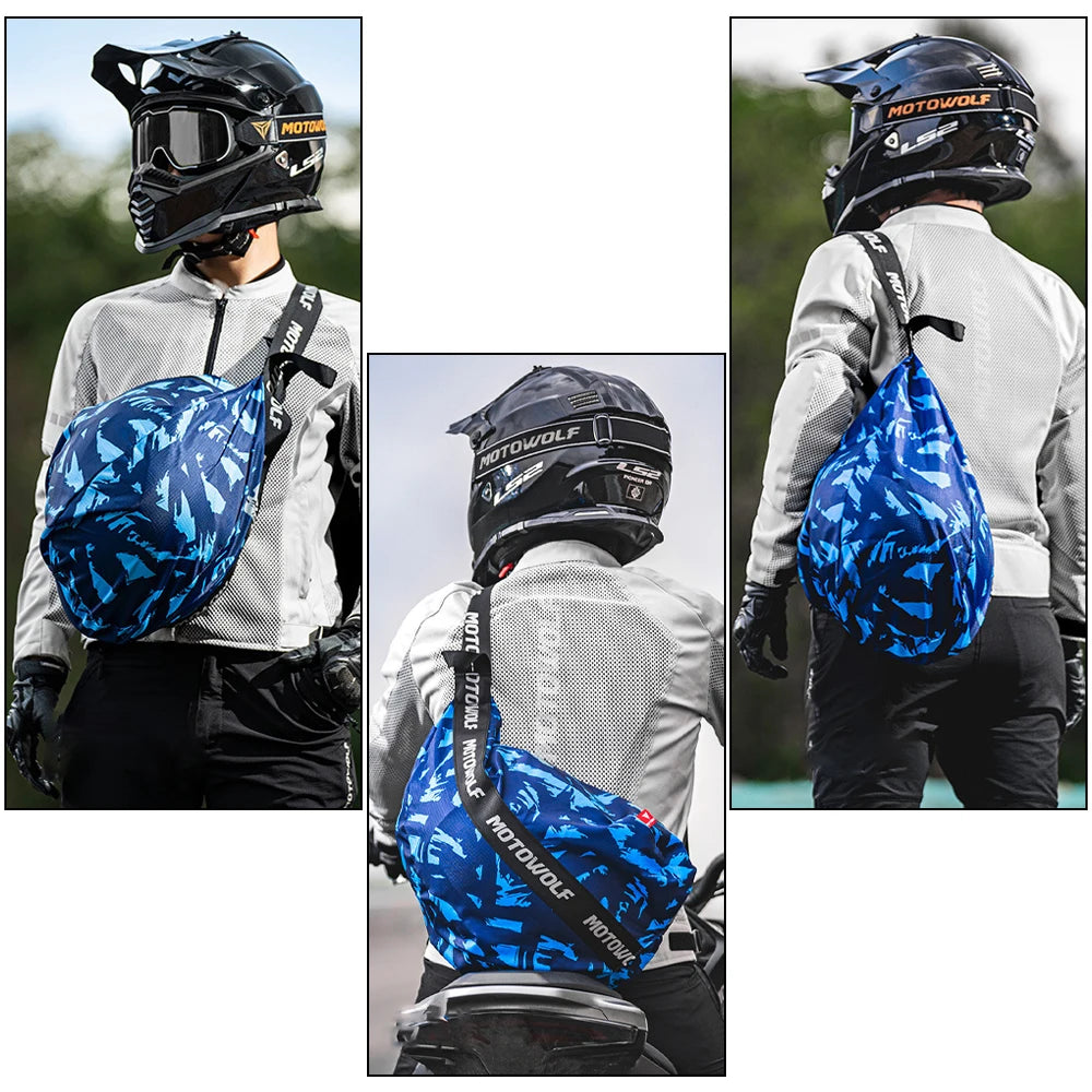 Simple Style Water-Repellent Motorcycle Helmet Backpack