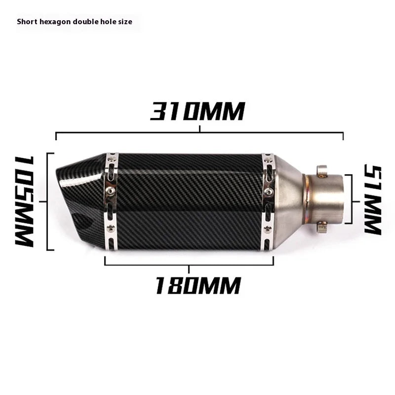 Small Hexagonal Exhaust Pipe | Durable Motorcycle Part