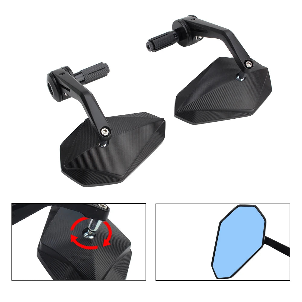 Diamond-Shaped 22mm Motorcycle Rearview Mirror