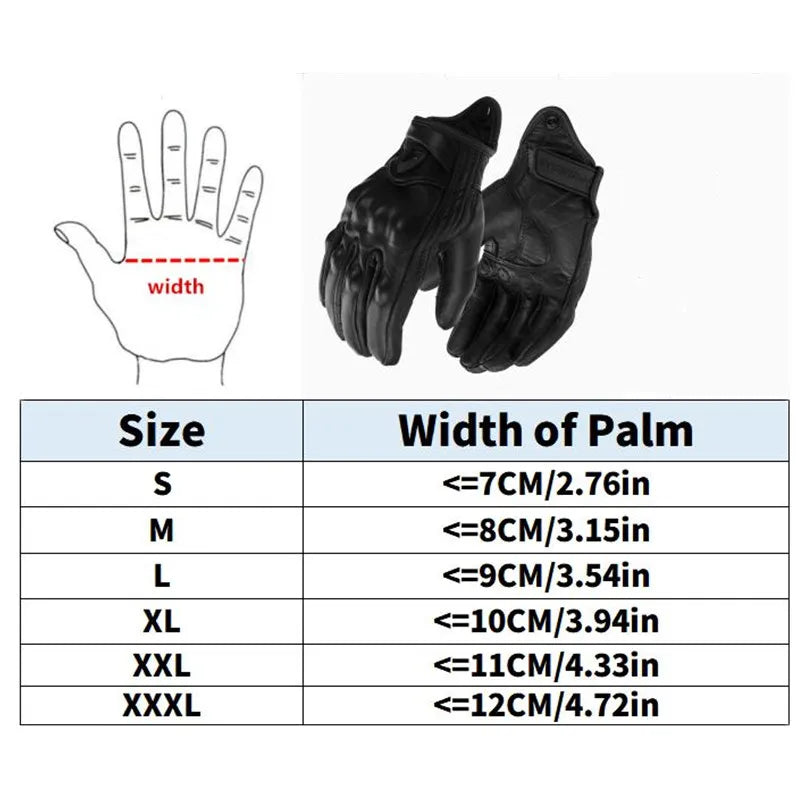 Goatskin Leather Touchscreen Motorcycle Gloves | Durable Fit