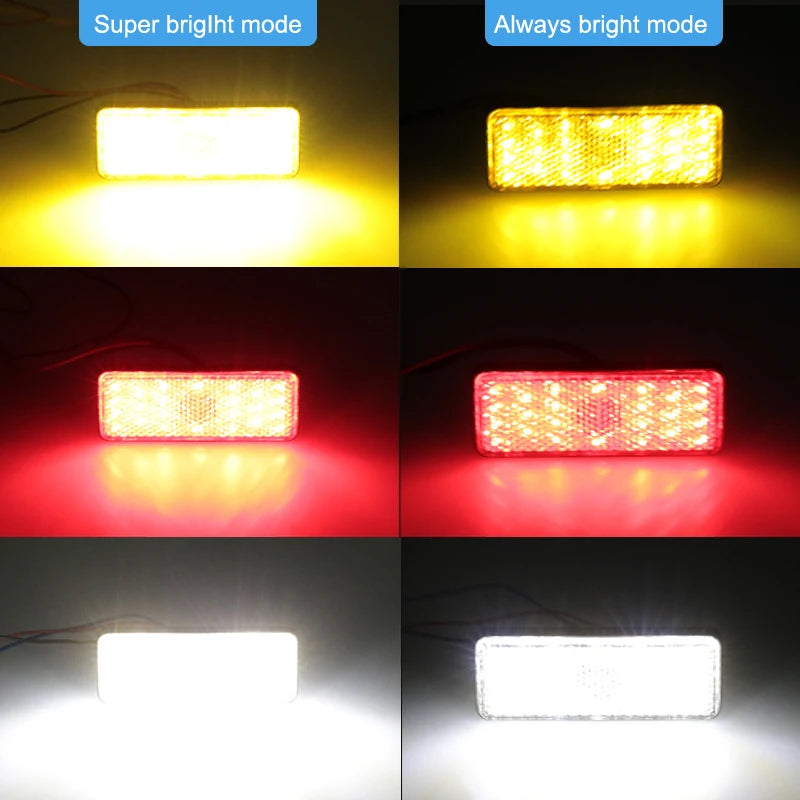 LED Rectangle Motorcycle Tail Brake Light & Reflector