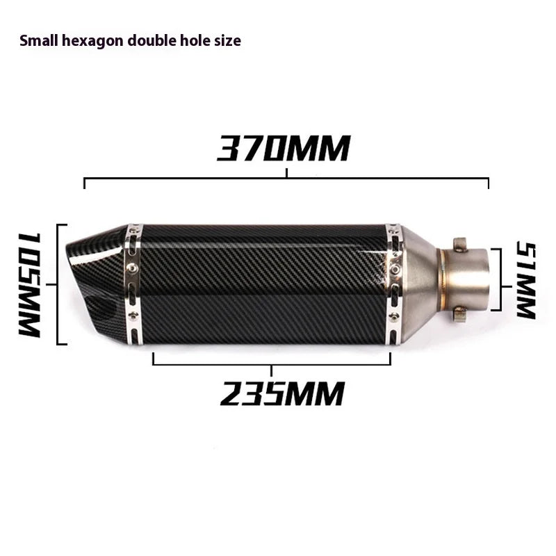 Small Hexagonal Exhaust Pipe | Durable Motorcycle Part