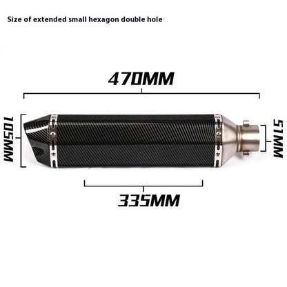 Small Hexagonal Exhaust Pipe | Durable Motorcycle Part