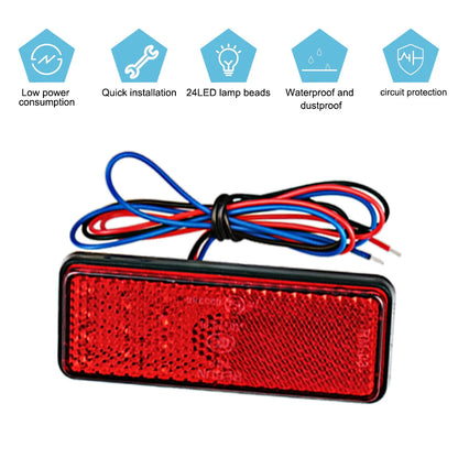 LED Rectangle Motorcycle Tail Brake Light & Reflector