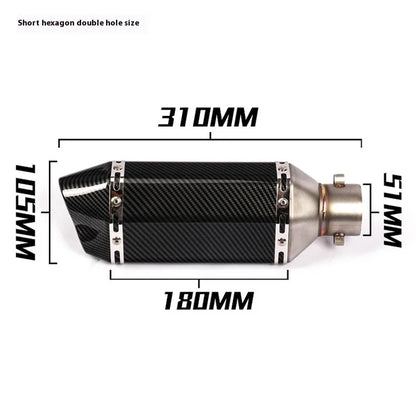 Small Hexagonal Exhaust Pipe | Durable Motorcycle Part