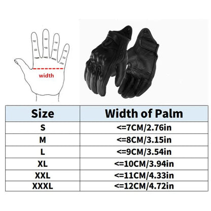 Goatskin Leather Touchscreen Motorcycle Gloves | Durable Fit
